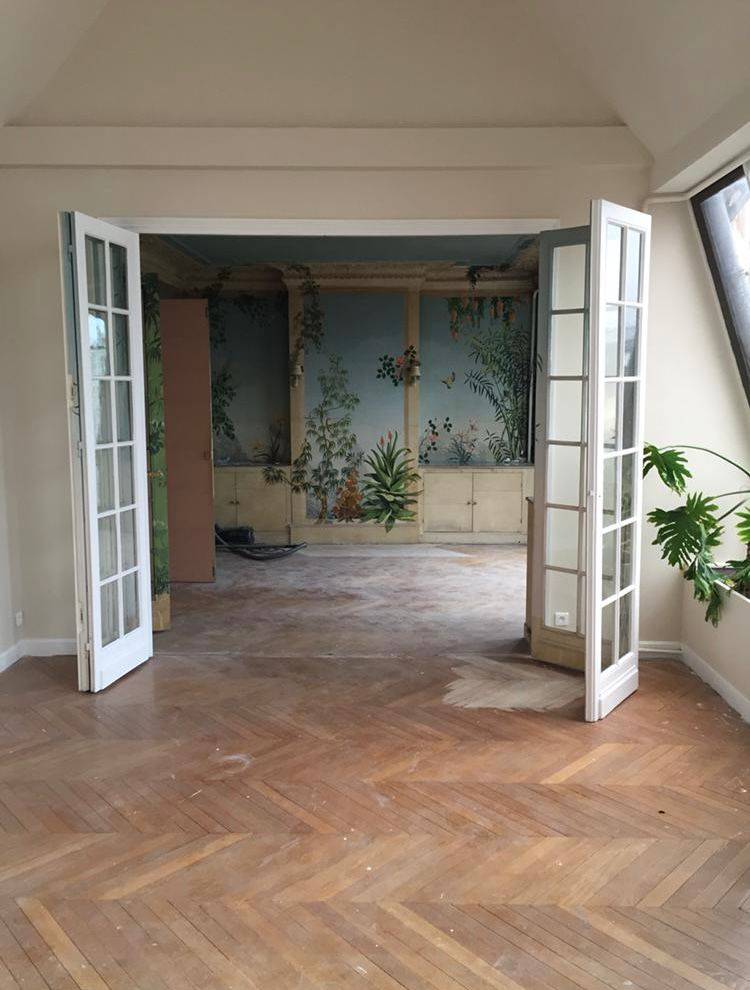 Rénovation complète de parquet — avant